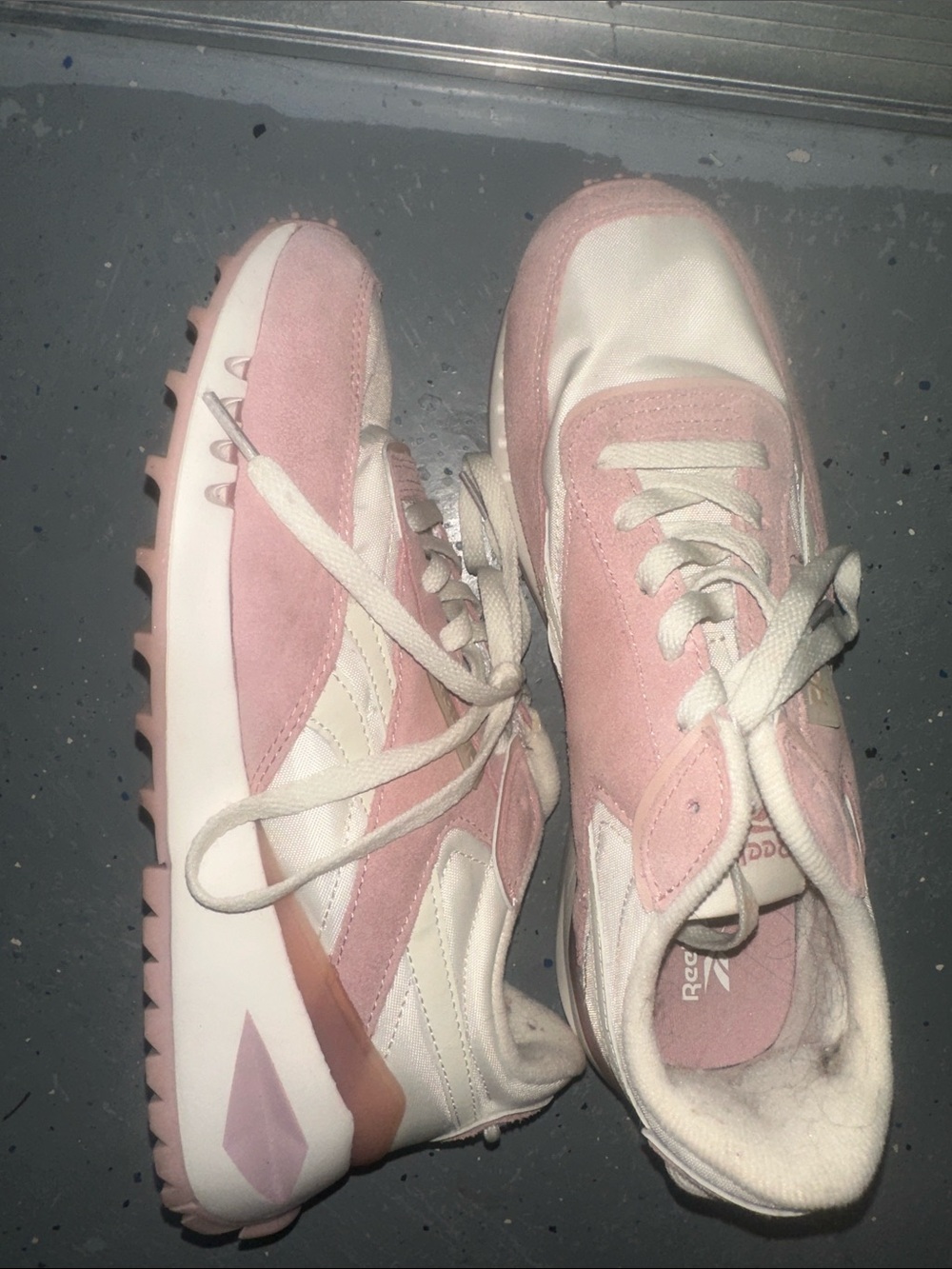 Reebok Pink and Cream Women's Athletic Sneakers
